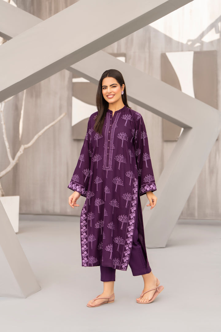 Purple Silk Karandi Embroidered 2pc