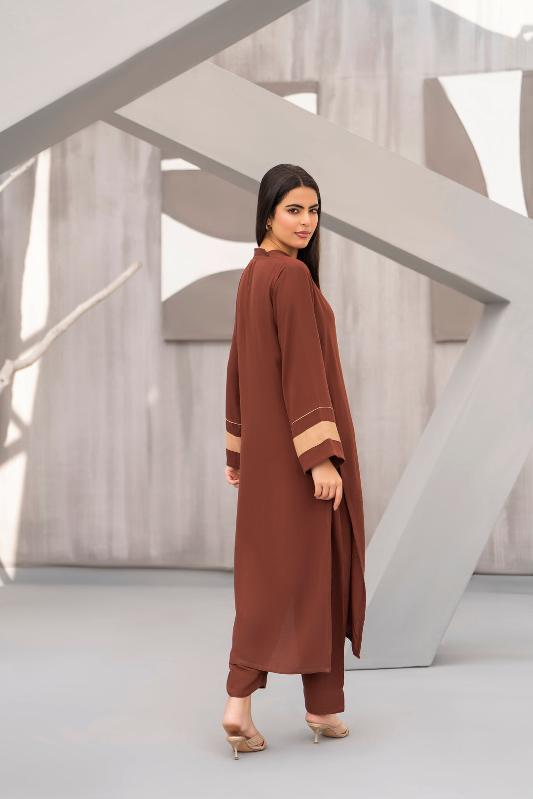 Brown Silk Karandi Solid 2pc