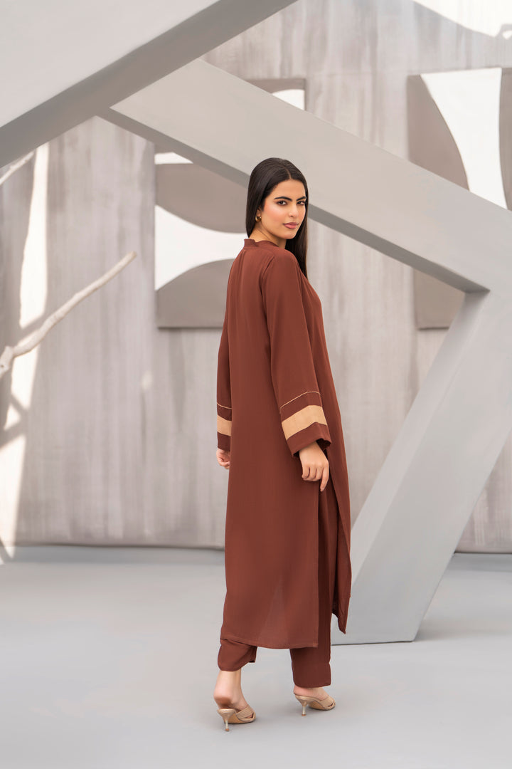 Brown Silk Karandi Solid 2pc