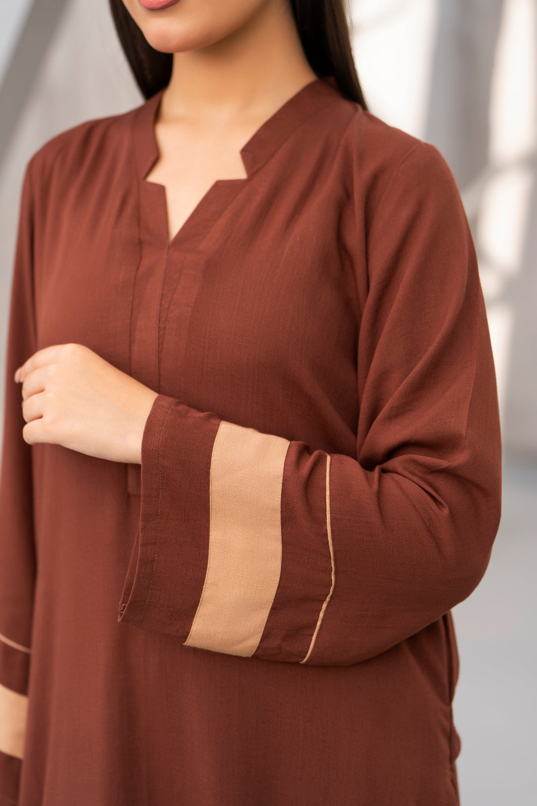 Brown Silk Karandi Solid 2pc