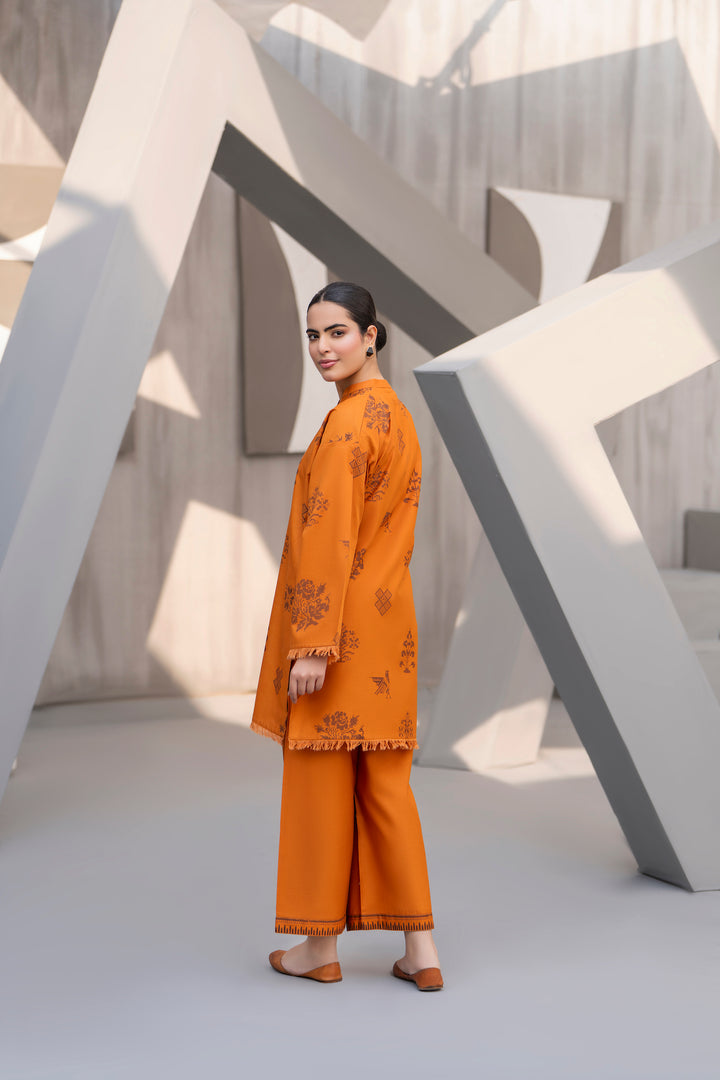 Rust HandPrinted khaddar 2pc