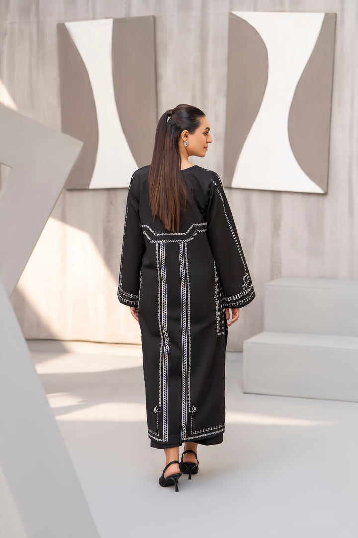 Black Handprinted Khaddar 2pc