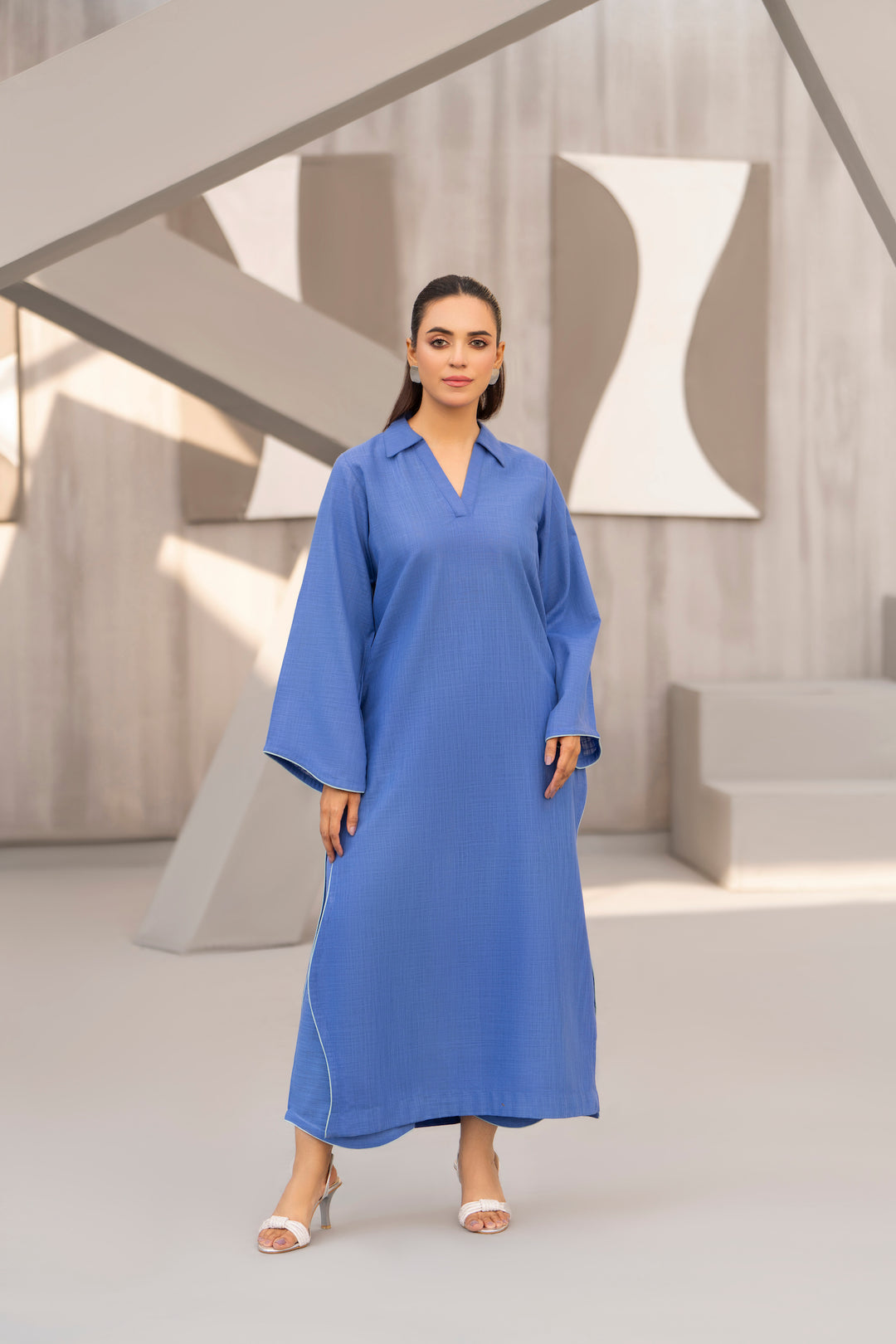 Blue Solid khaddar 2pc