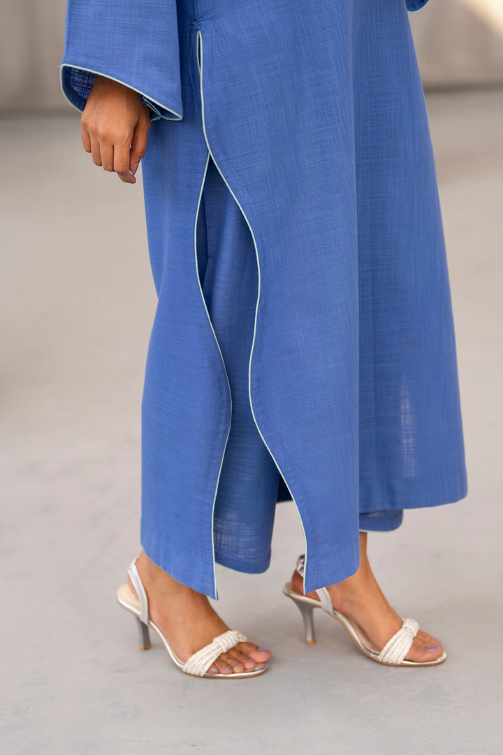 Blue Solid khaddar 2pc