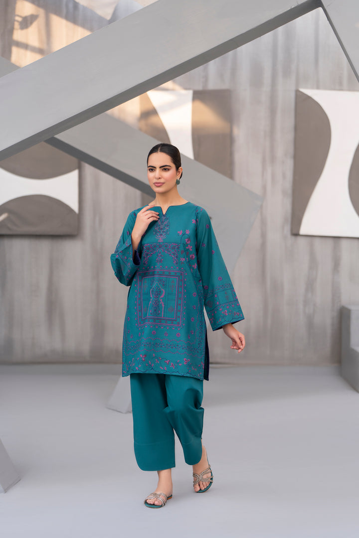 Zinc hand printed khaddar 2pc