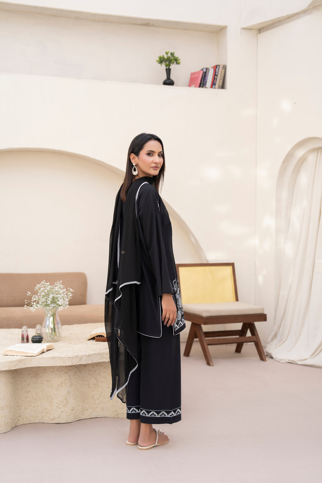 Black Embroidered 3pc