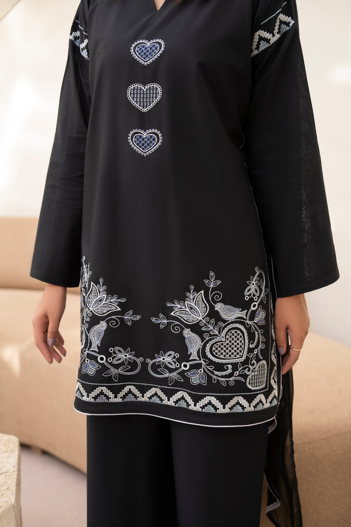 Black Embroidered 3pc