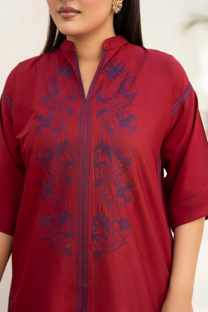 Maroon Embroidered 2pc