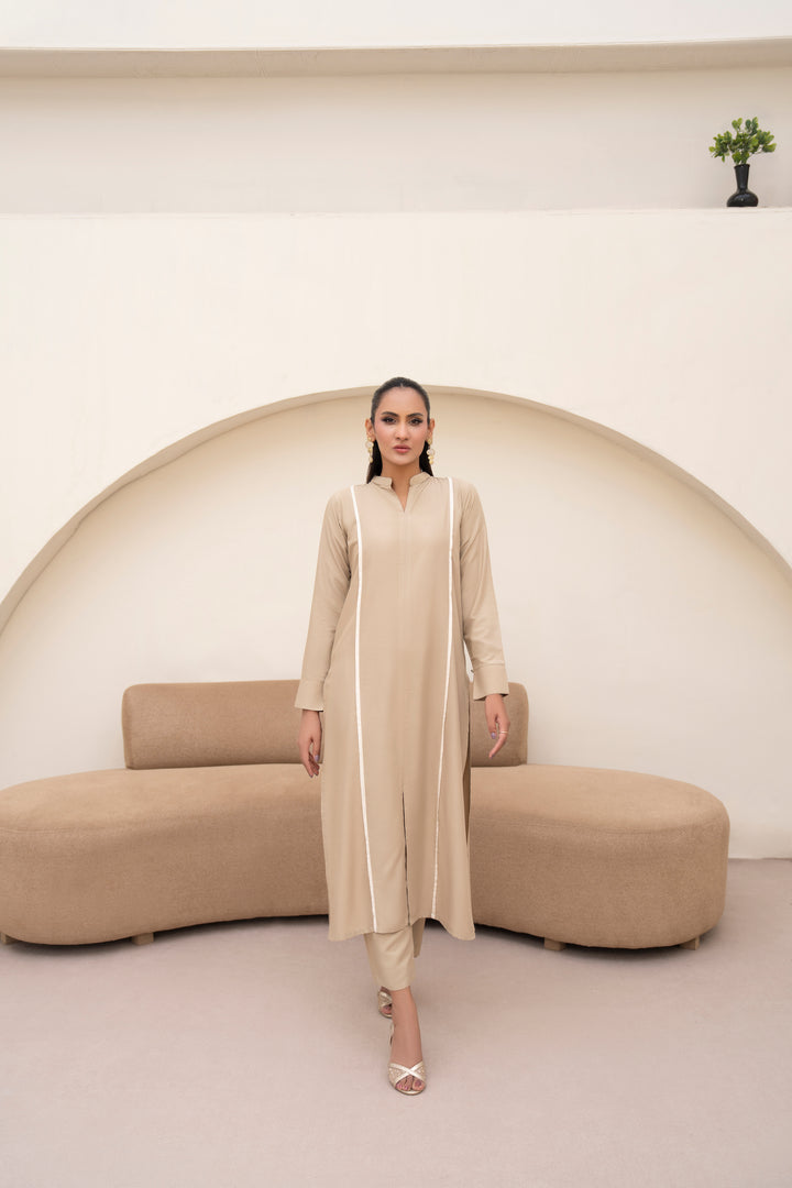 Beige Solid 2 pc