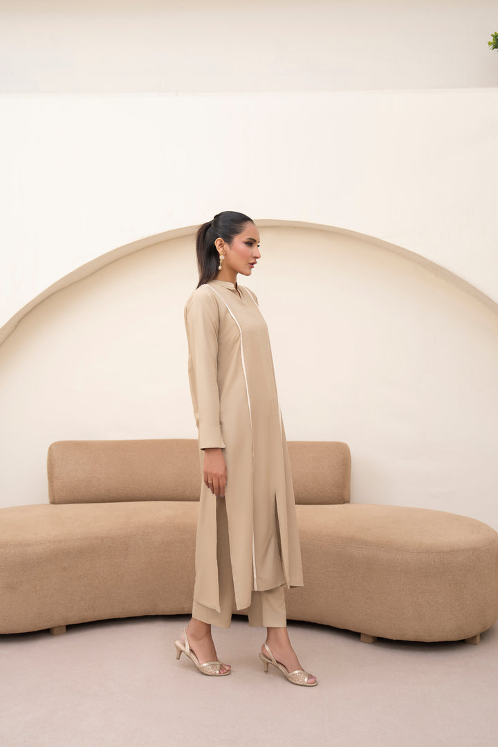 Beige Solid 2 pc