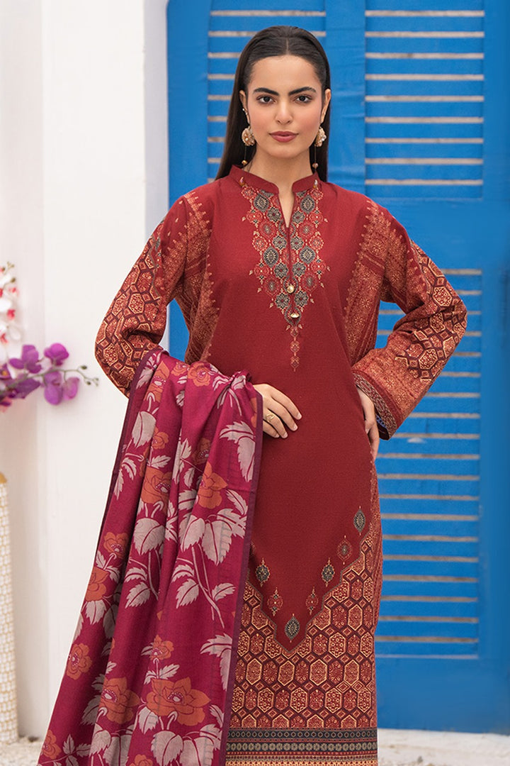 Maroon Digital Print Khaddar 2 PC Suit