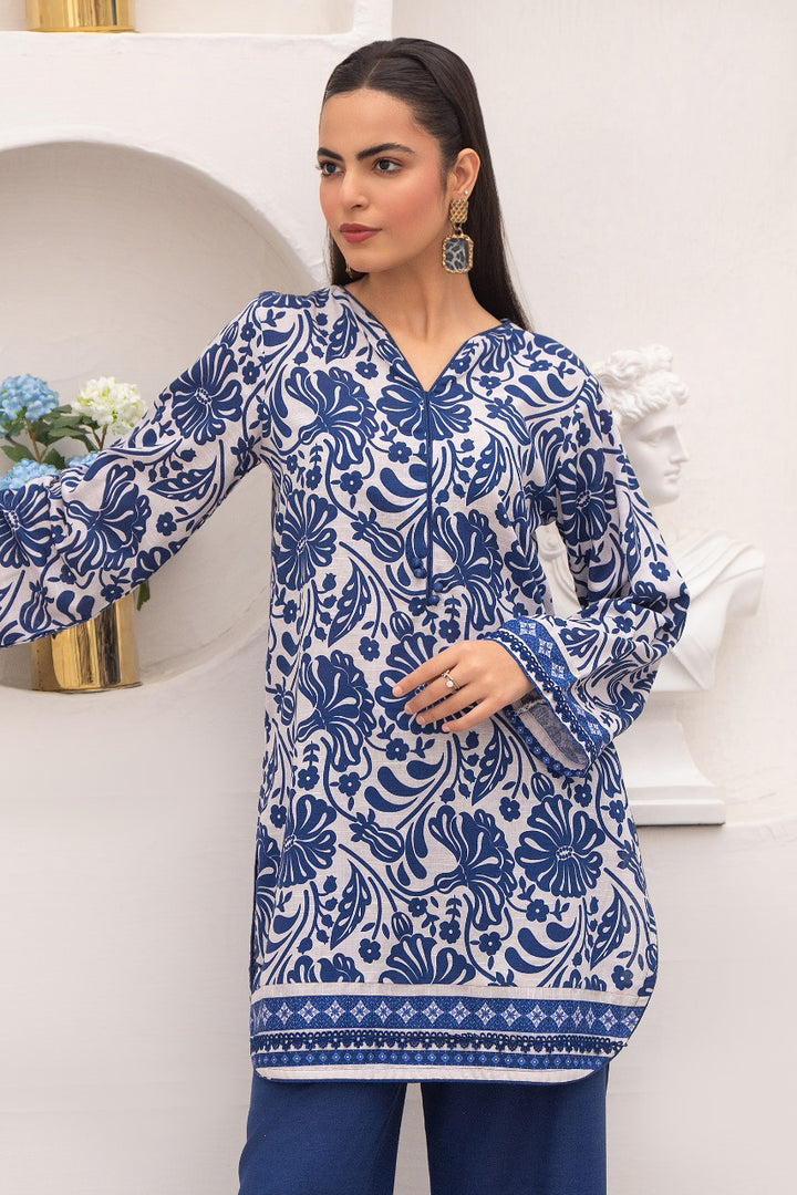 Blue Digital Print Khaddar 2 PC Suit