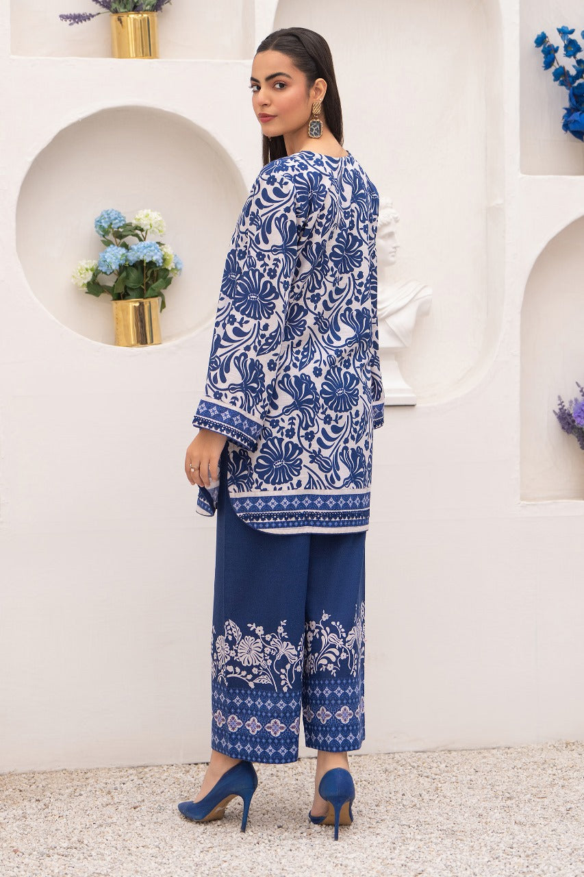 Blue Digital Print Khaddar 2 PC Suit