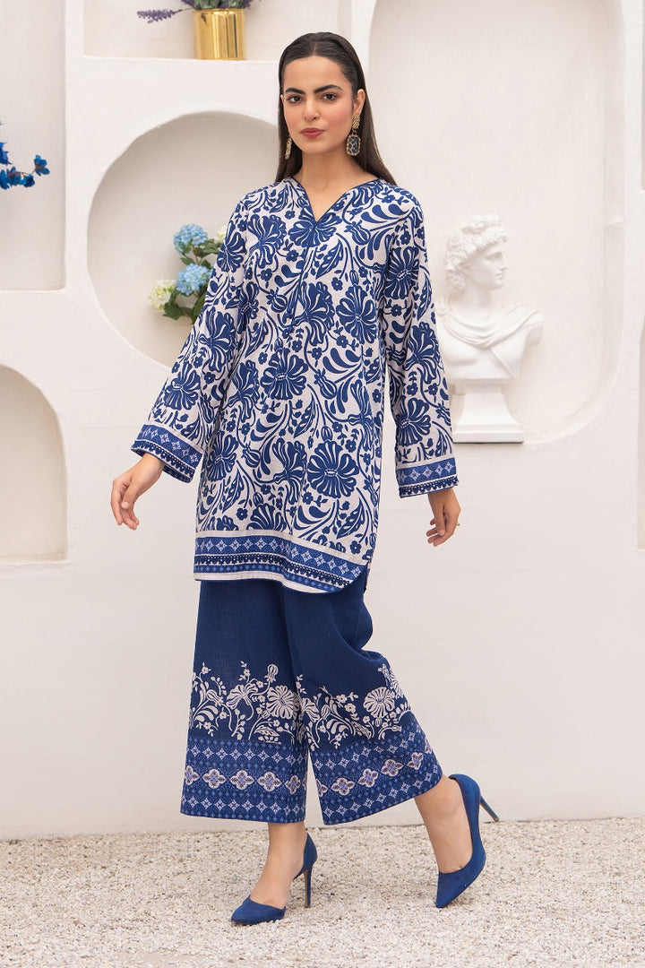 Blue Digital Print Khaddar 2 PC Suit