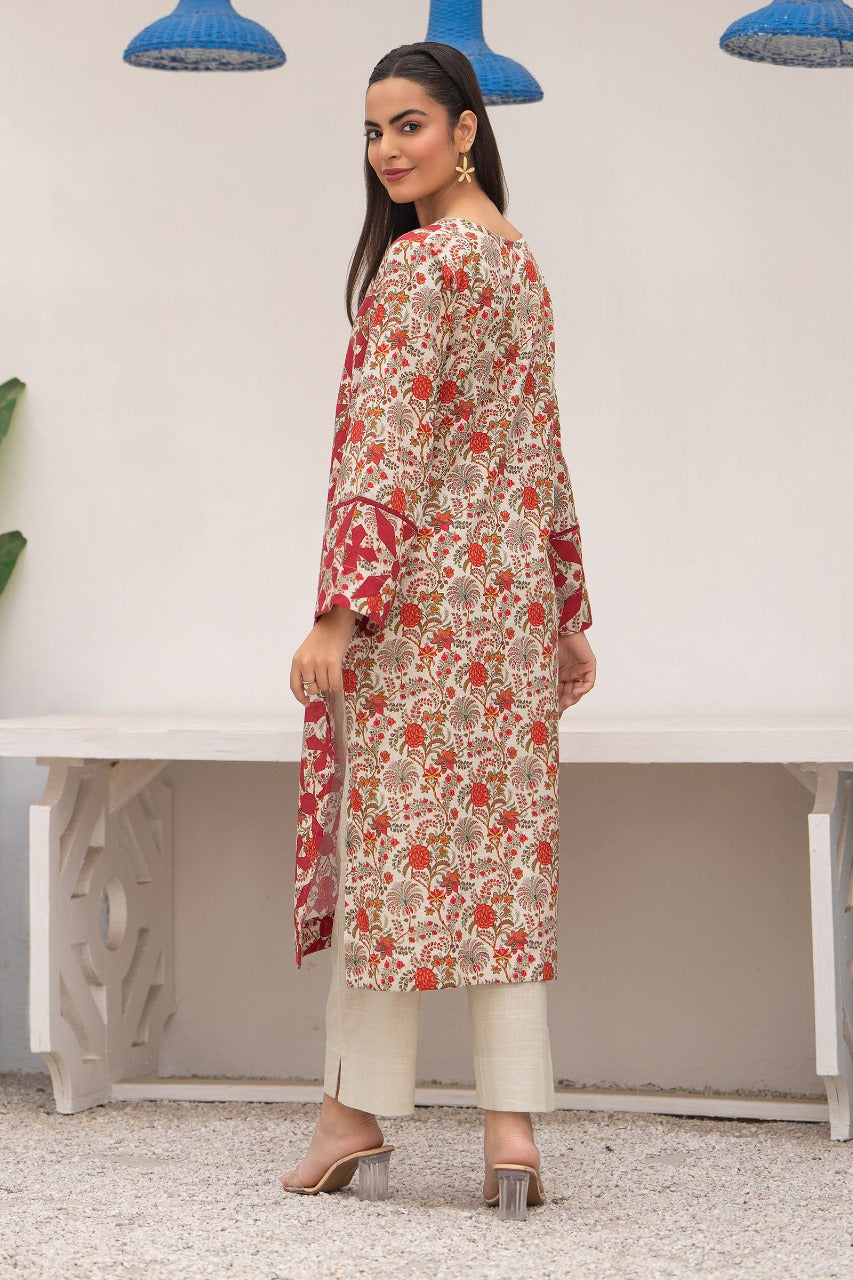 Maroon Digital Print Khaddar 2 PC Suit