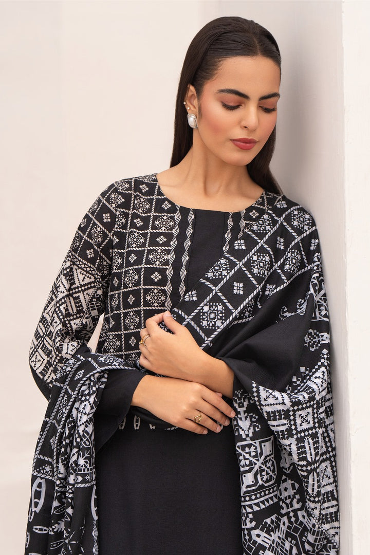 Black & White Digital Print Khaddar 2 PC Suit