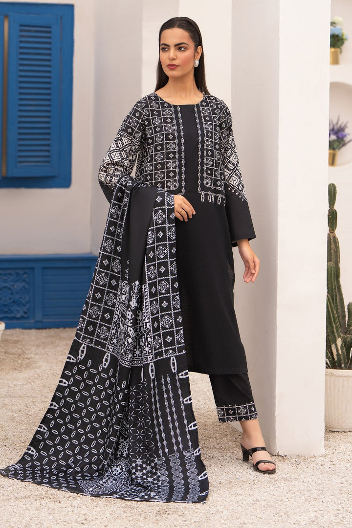 Black & White Digital Print Khaddar 2 PC Suit