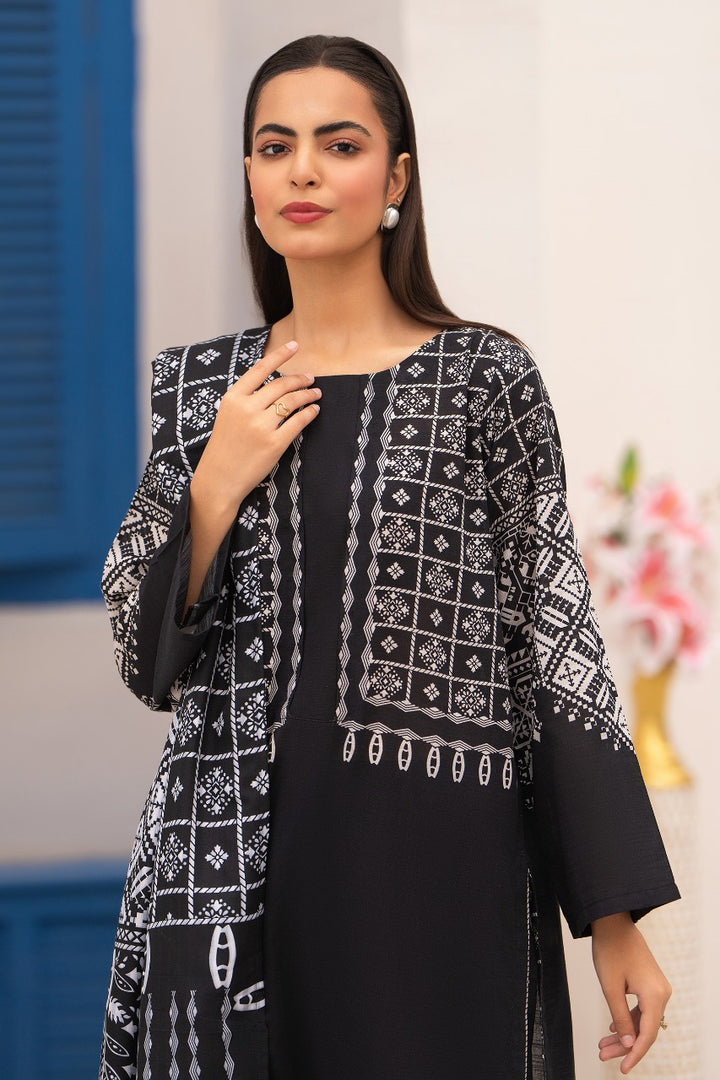 Black & White Digital Print Khaddar 2 PC Suit