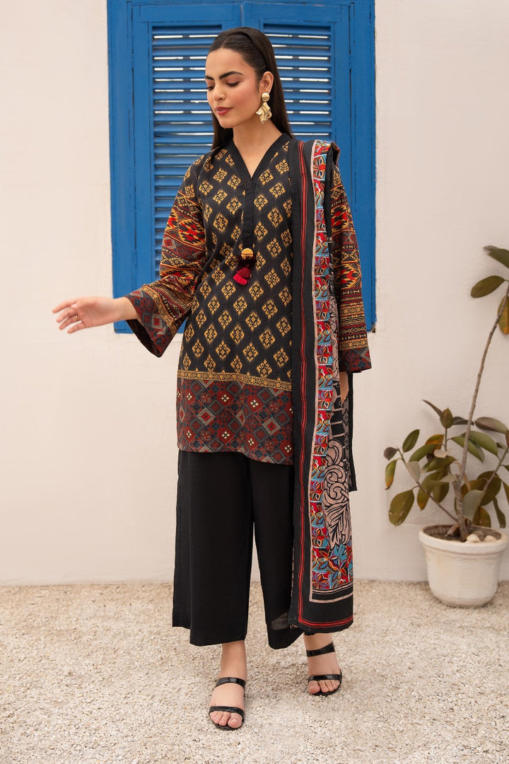 Black Digital Print Khaddar 2 PC Suit