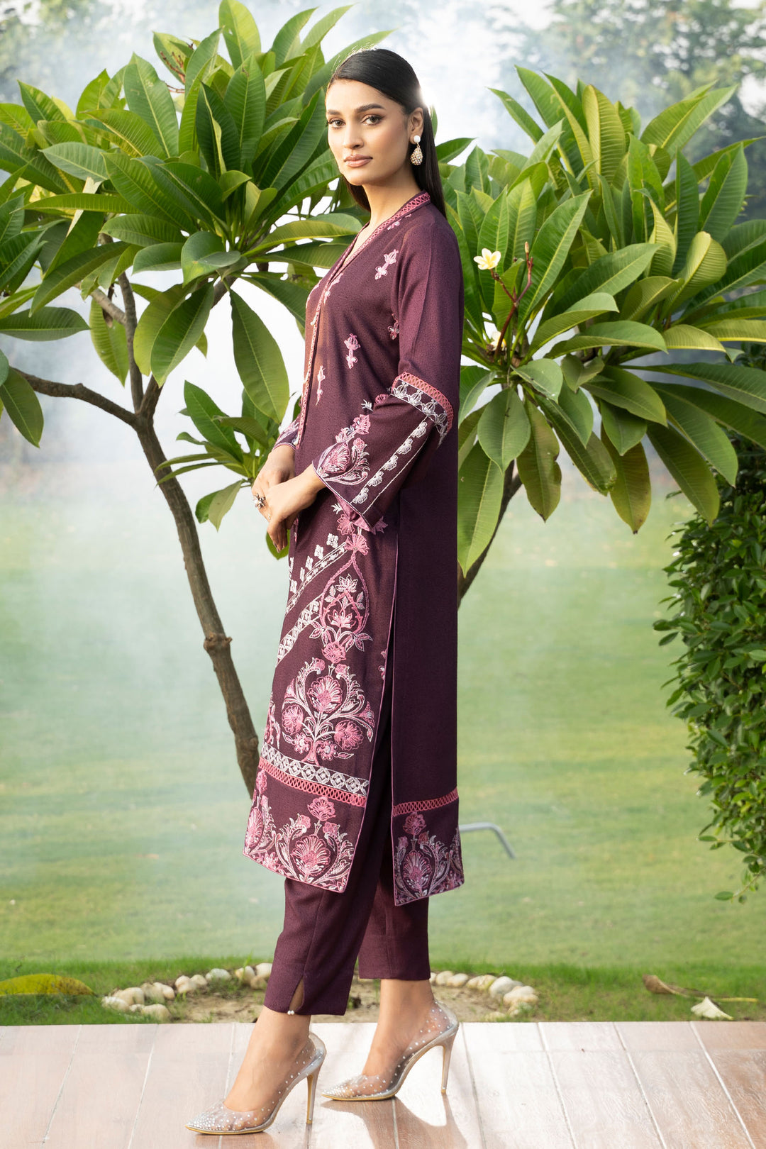 Plum 2 Pc Ready To Wear Karandi - SH0184