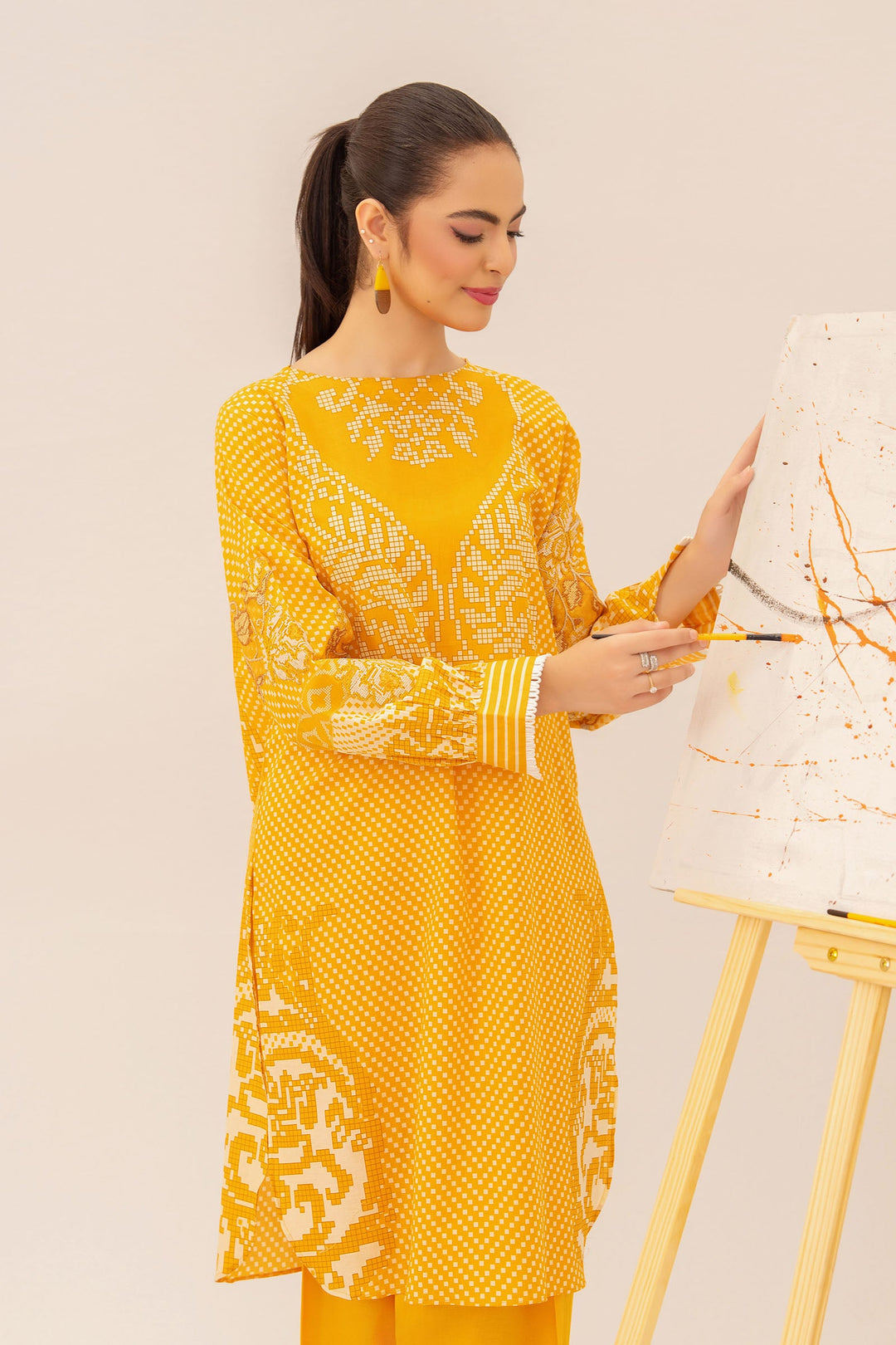 Golden Sunshine Embroidered Suit 2 PC - SH0028