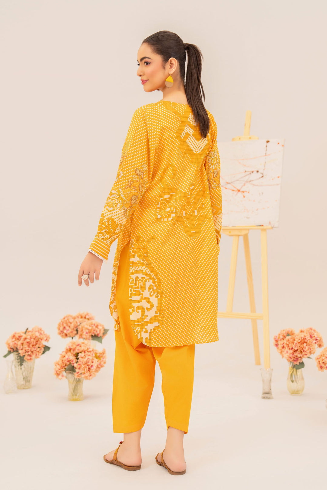 Golden Sunshine Embroidered Suit 2 PC - SH0028