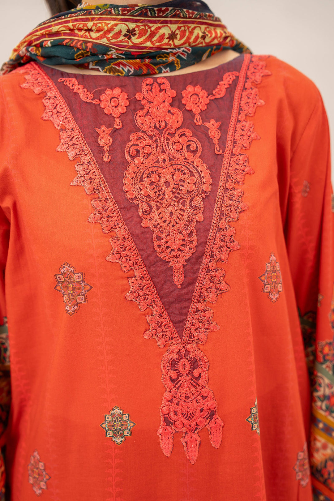 Sunset Blaze Embroidered Suit 2 PC - SH0001