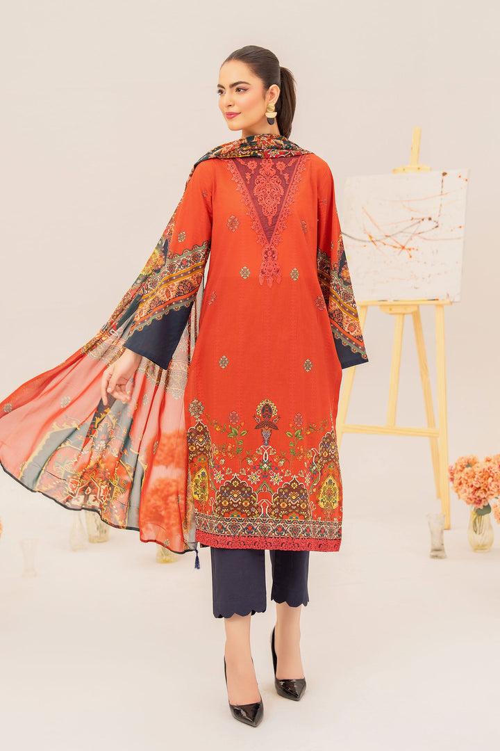 Sunset Blaze Embroidered Suit 2 PC - SH0001