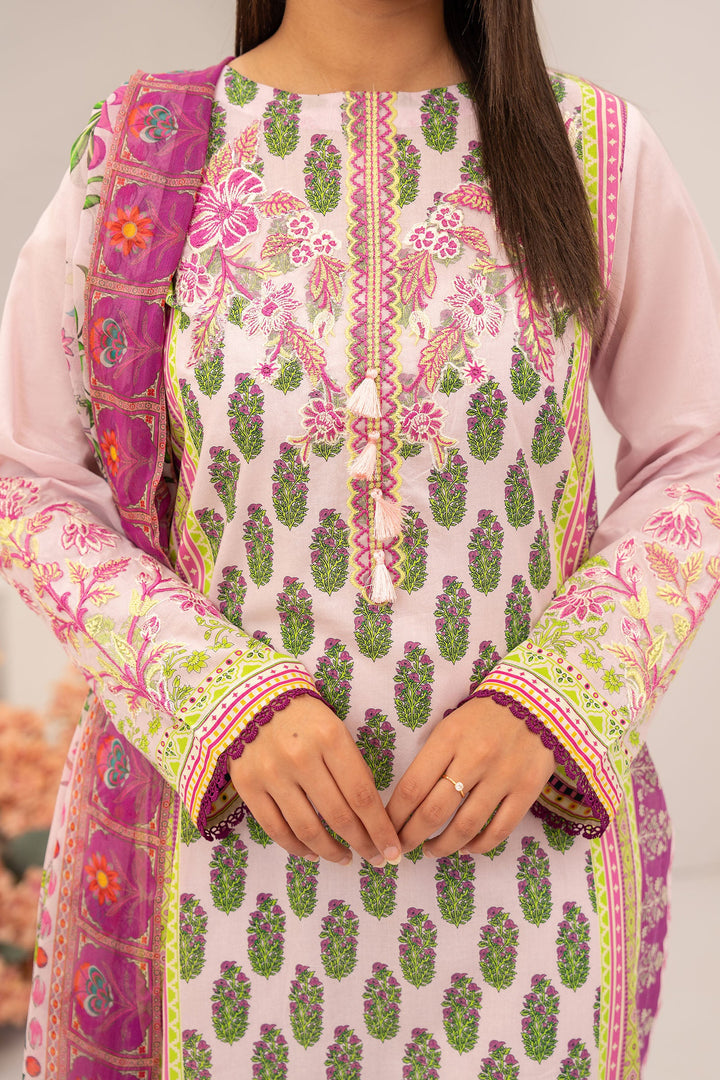 Icy Lilac Embroidered Shirt 1 PC - SH0030