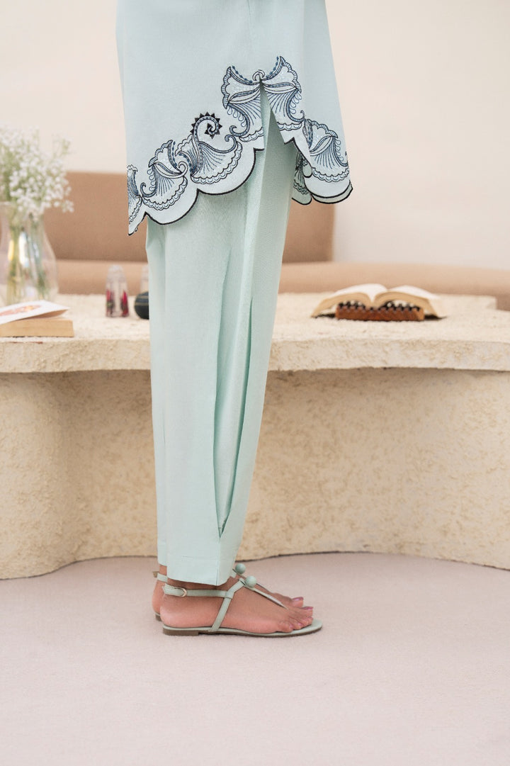 Aqua Embroidered 2pc