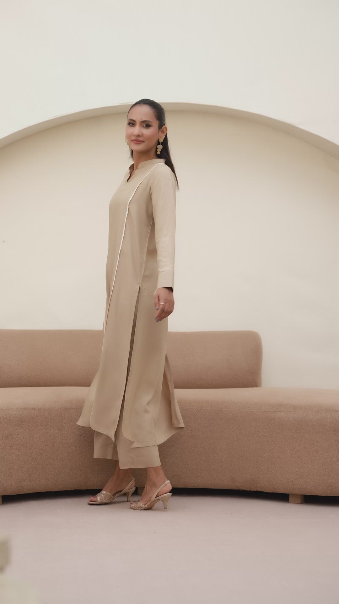 Beige Solid 2 pc