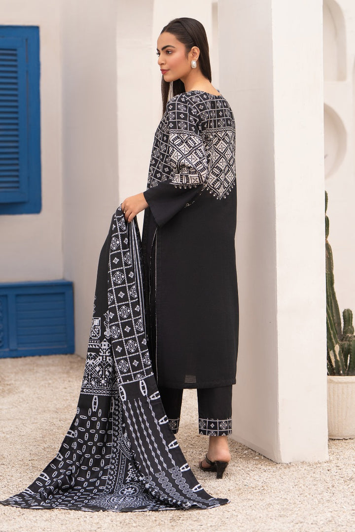 Black & White Digital Print Khaddar 2 PC Suit