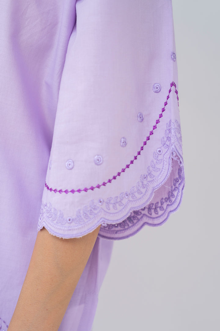 Lavender Embroidery Cotton 2PC Suit