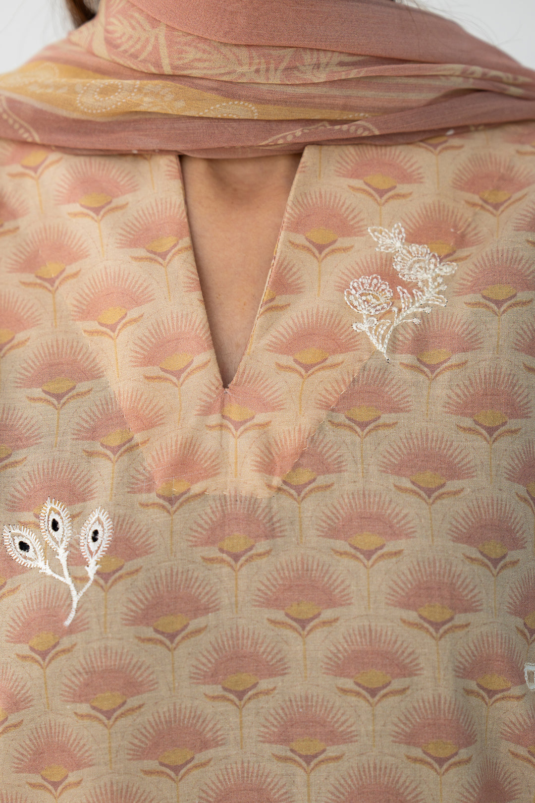 Brown Chikankari Suit 3PC Suit