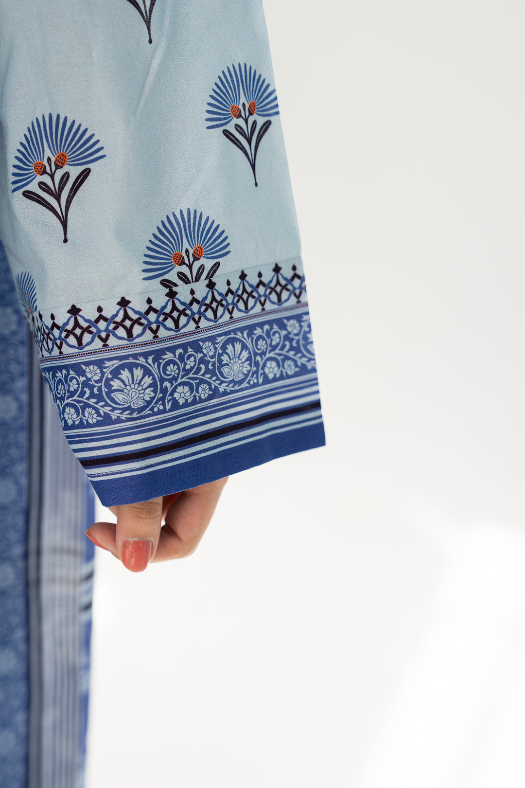 Sky Blue Digital Print Lawn 3PC Suit