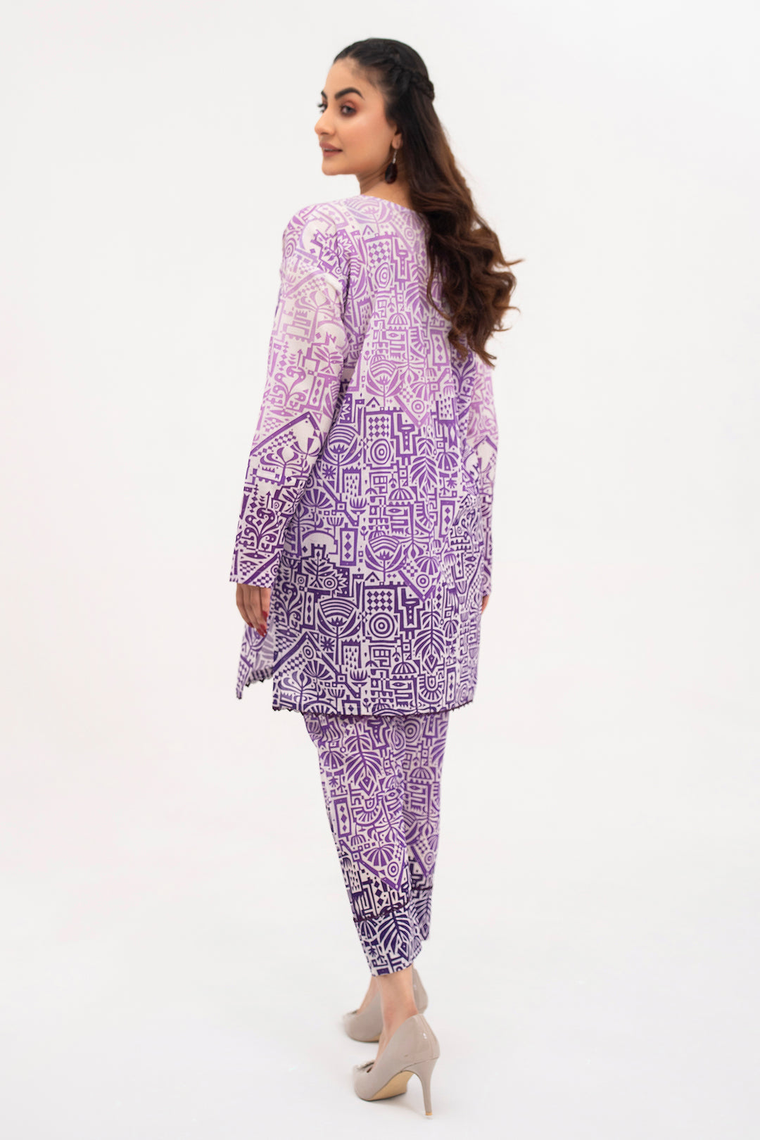 Purple  Printed Ready to Wear - SH0268