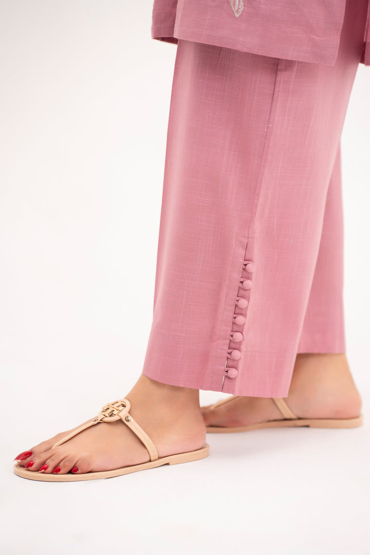 Dusty Pink Embroidered Ready To Wear Shirt Trouser - SH0306