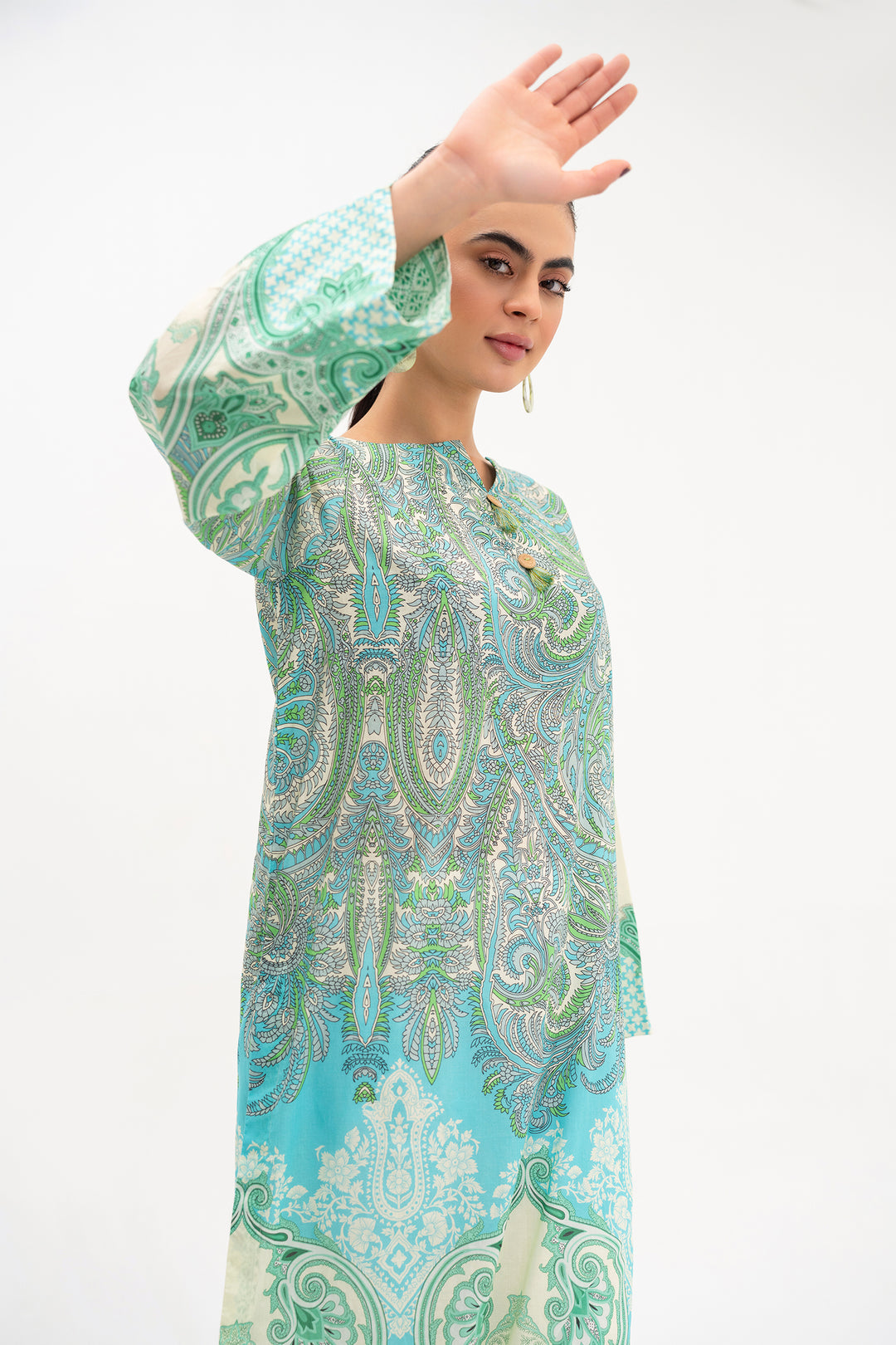 Aqua Printed Ready to Wear - SH0057