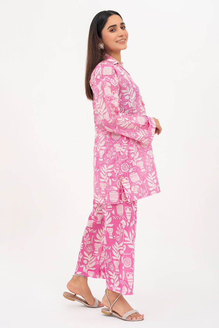 Pink printed Ready To Wear Shirt Trouser - SH0267