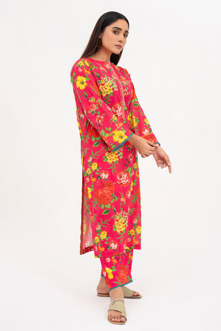 Hot Pink Printed Ready to Wear - SH0084