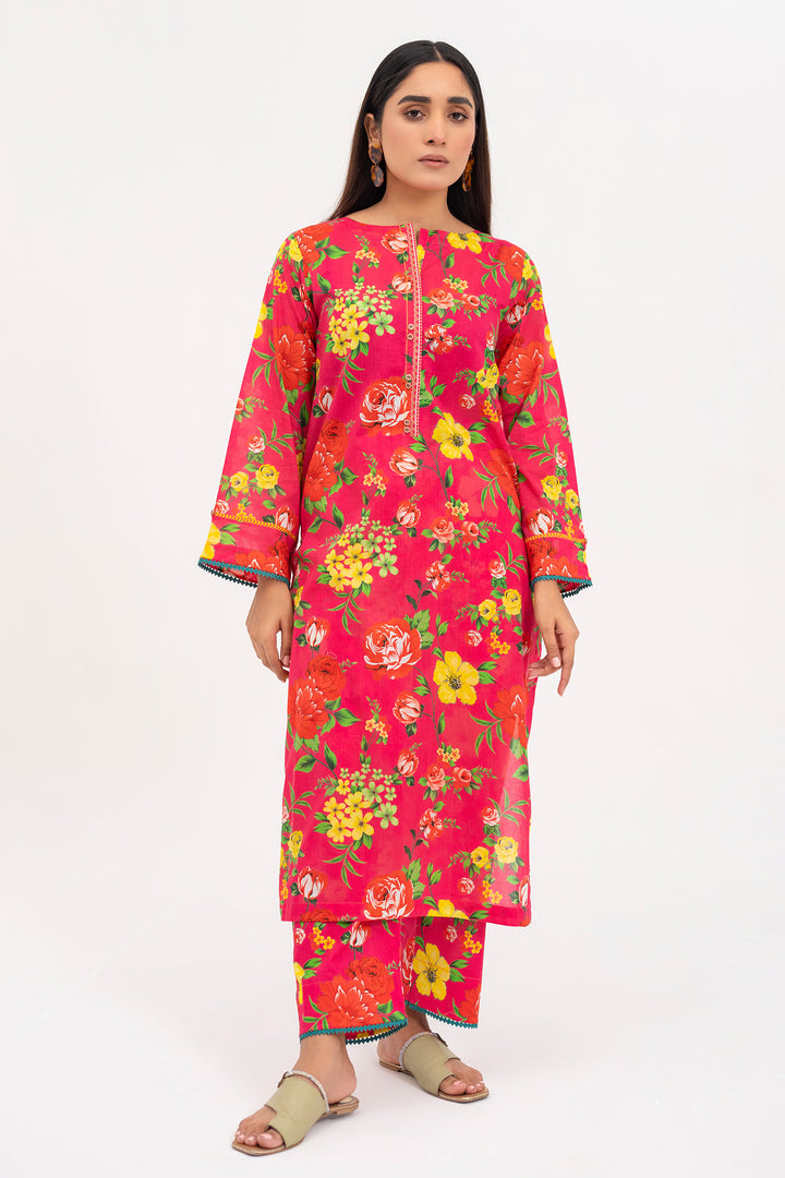 Hot Pink Printed Ready to Wear - SH0084