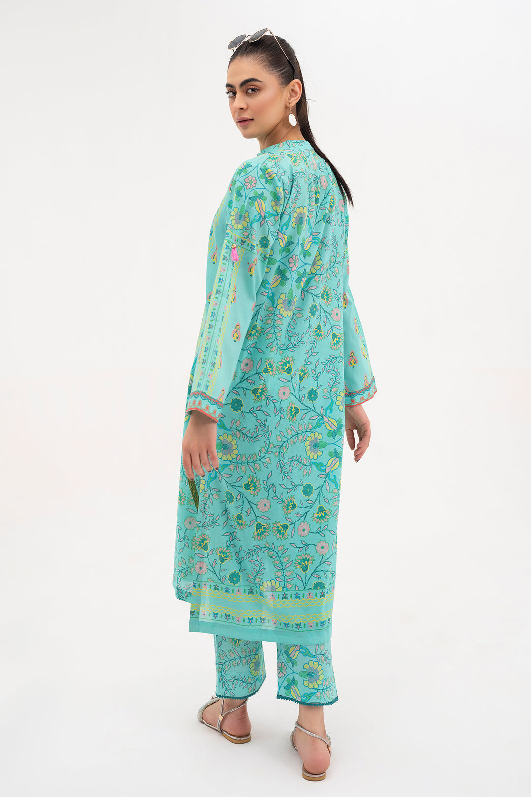 Turquoise Printed Ready to Wear - SH0091