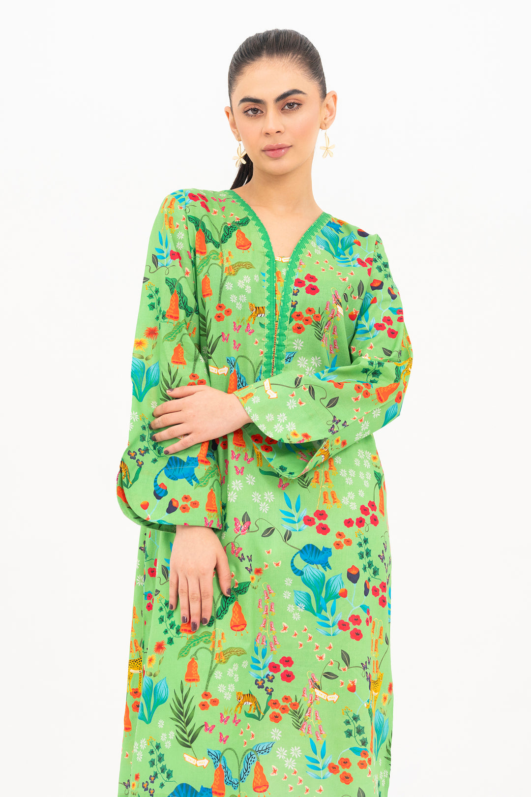 Green Printed Ready to Wear - SH0355