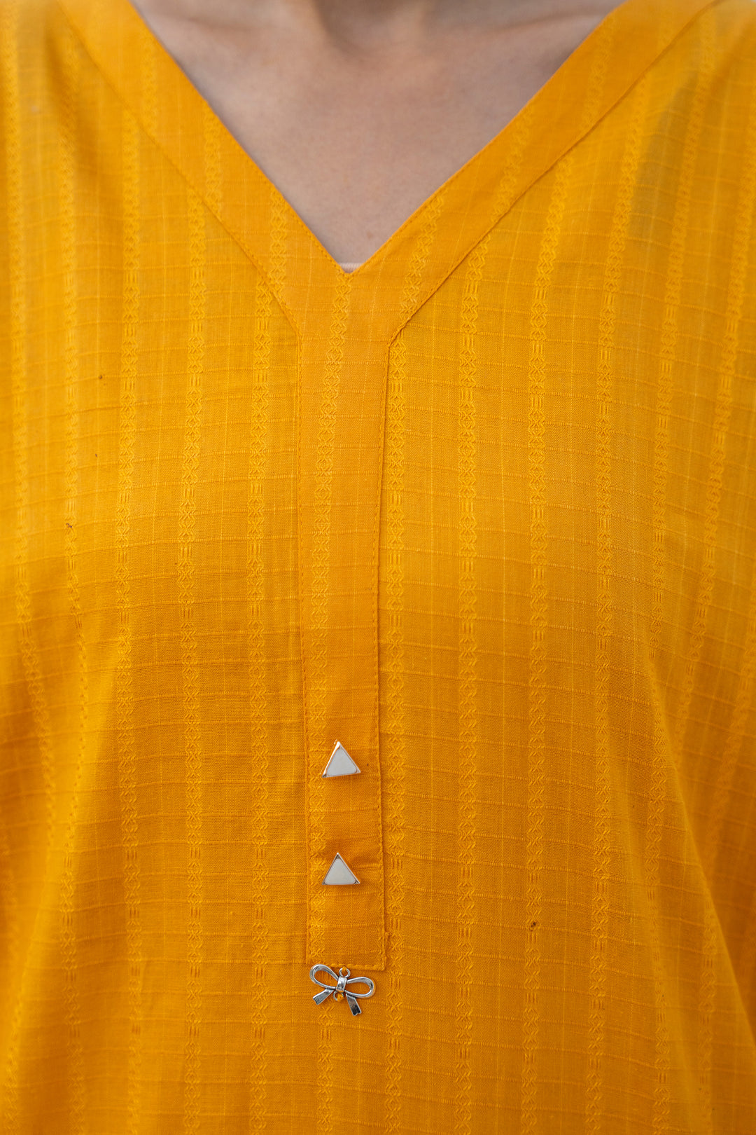 Mustard & White Slub by Slub | Cotton Embroidery 2PC Suit