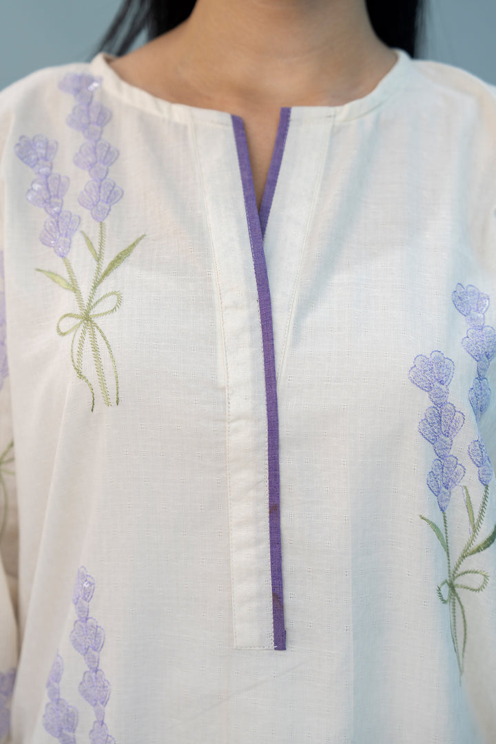 White Dobi Lawn Embroidery 3PC Suit