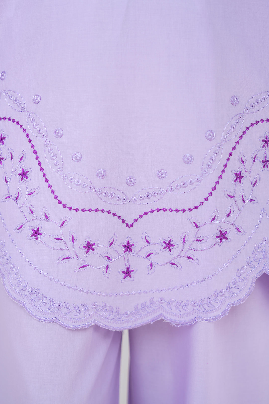 Lavender Embroidery Cotton 2PC Suit