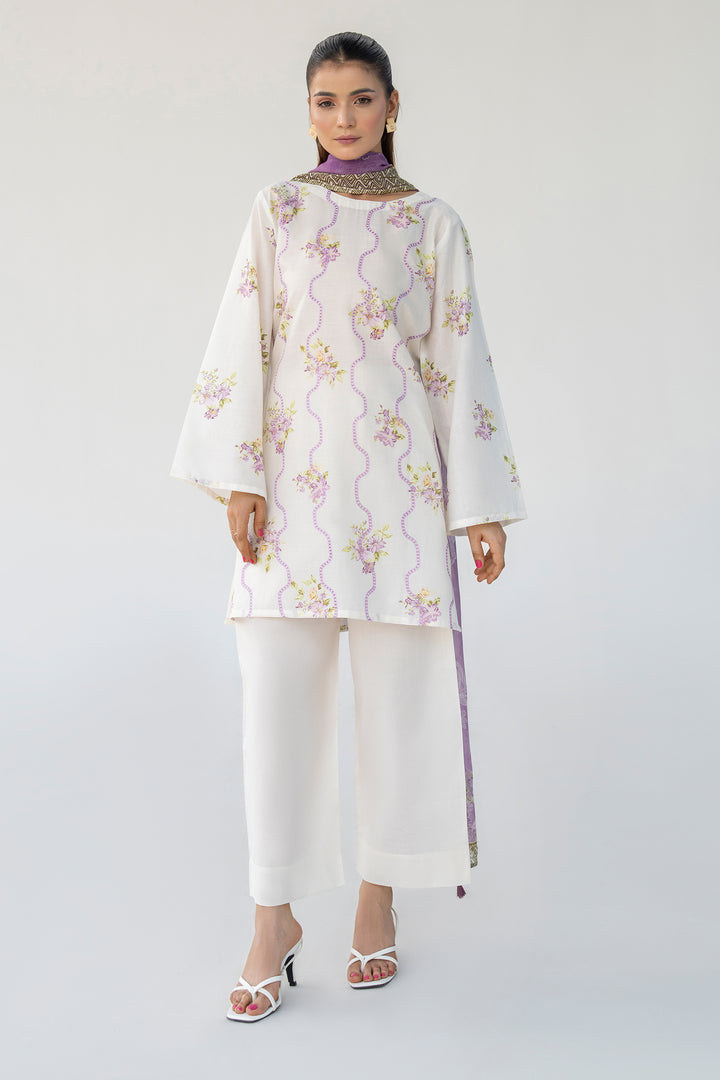 Off-White Chikankari Suit 3PC Suit