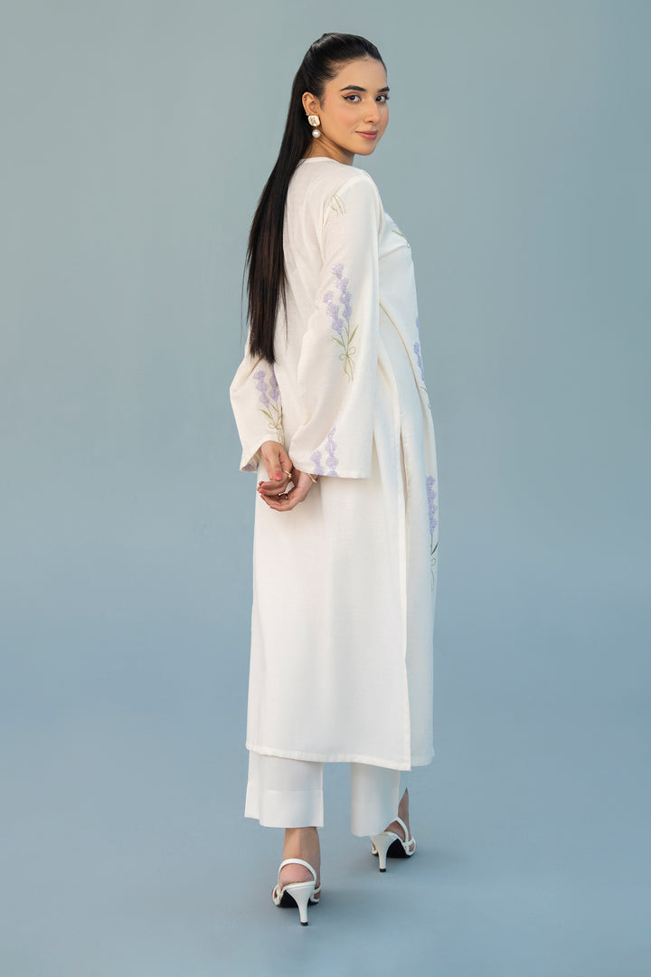 White Dobi Lawn Embroidery 3PC Suit