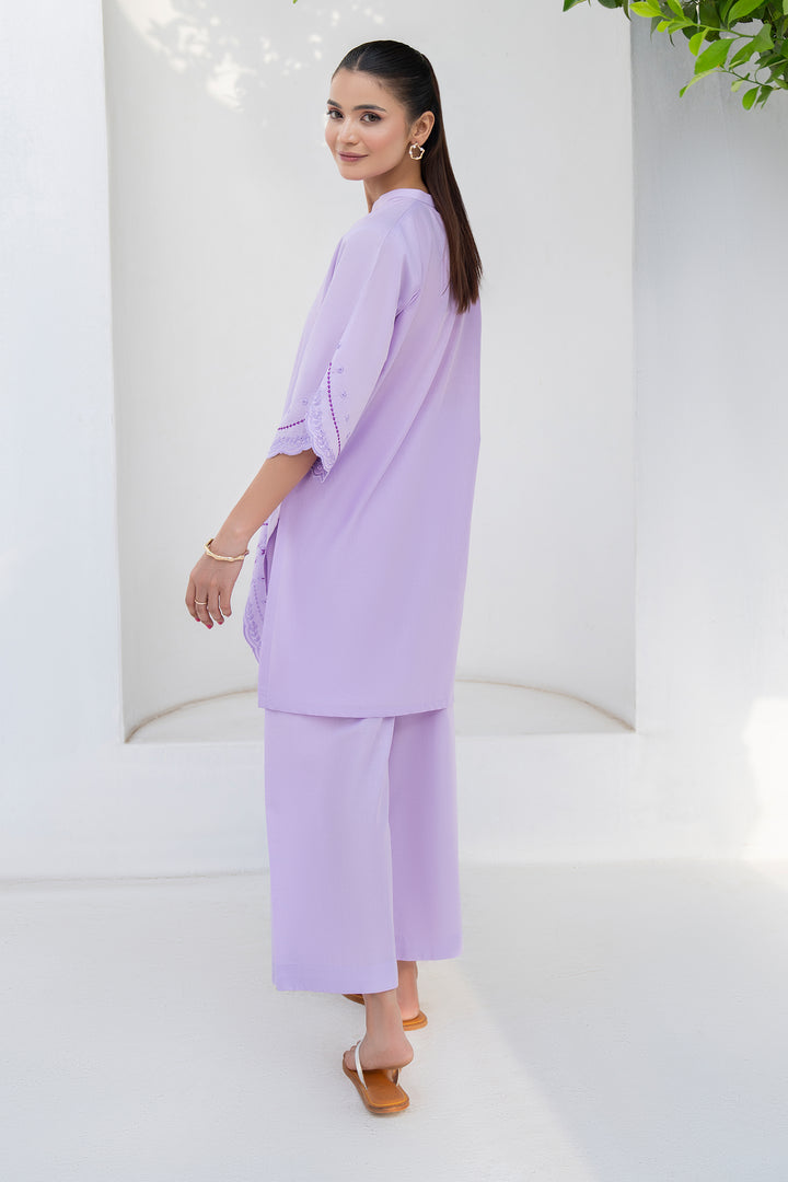 Lavender Embroidery Cotton 2PC Suit