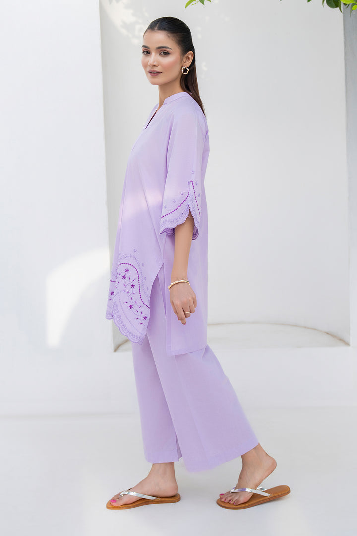 Lavender Embroidery Cotton 2PC Suit